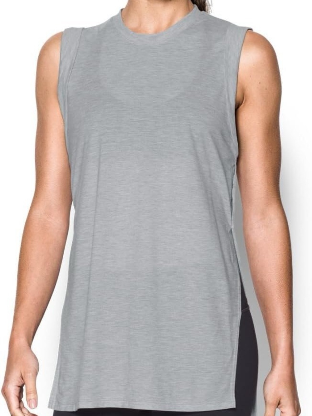 Brand New-Under Armour Women's Breathe Tunic Tank Top True Gray Heather